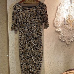 Jersey comfortable faux wrap dress.